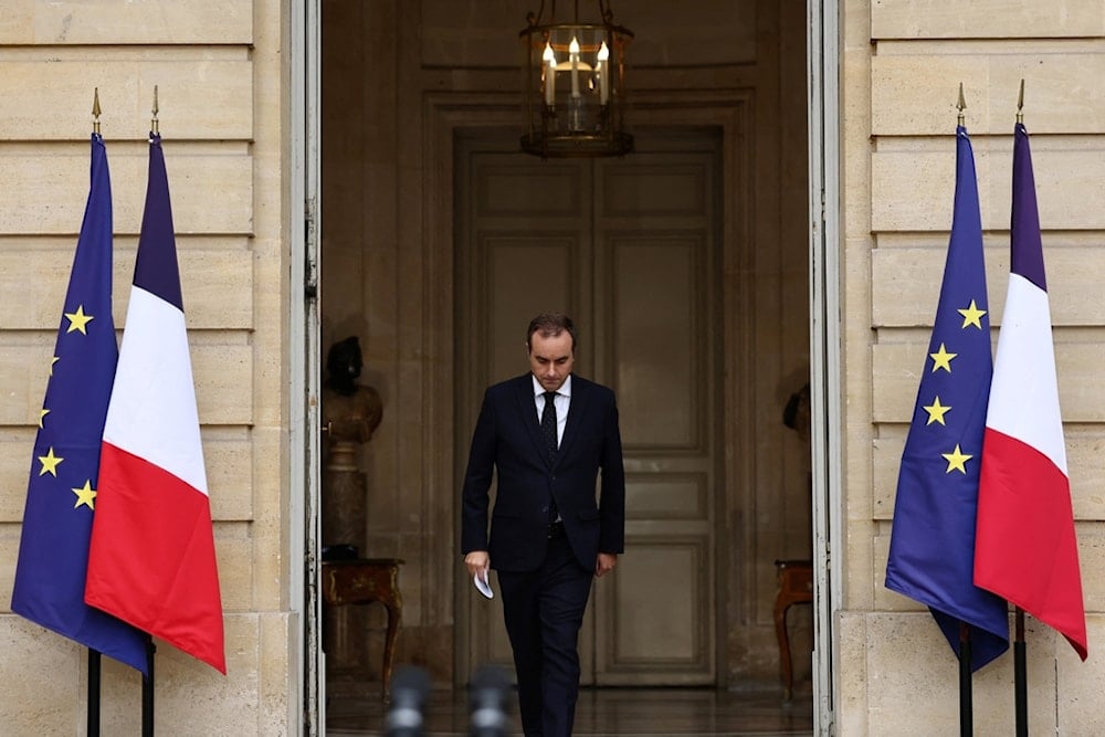 French outgoing Prime Minister Sebastien Lecornu, who resigned just a day after naming his government, arrives to deliver his statement at the Hotel Matignon in Paris, Monday, October 6, 2025. (Stephane Mahe/Pool via AP)