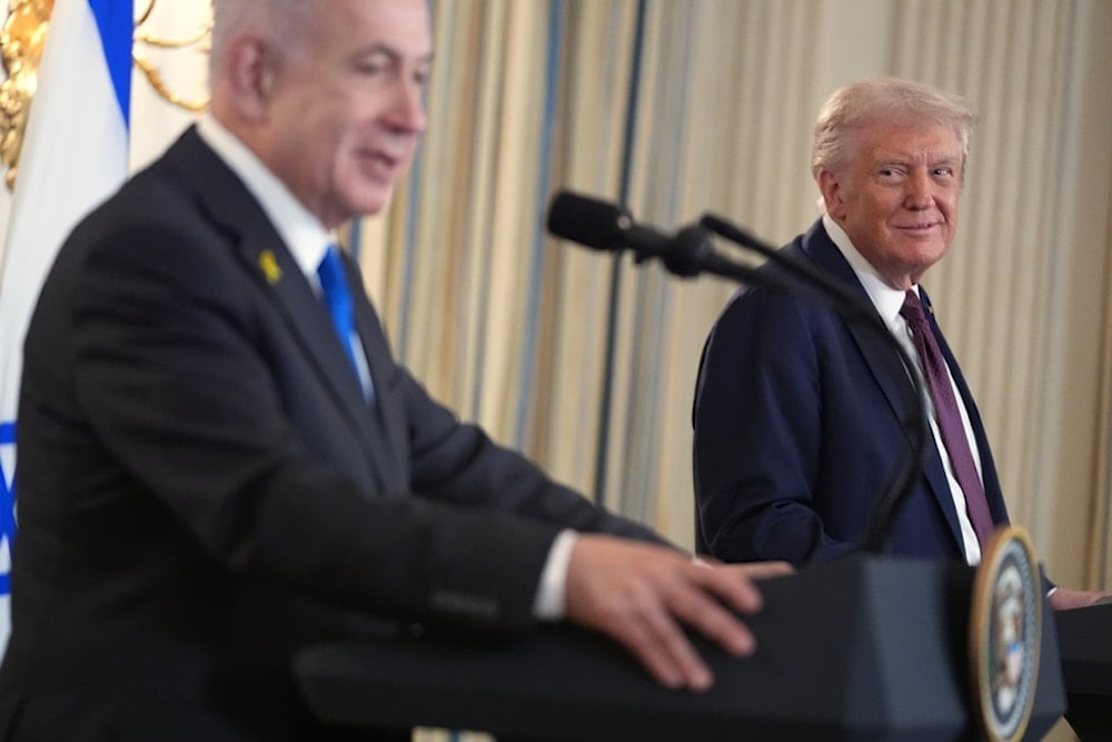 President Donald Trump listens during a news conference with Israeli Prime Minister Benjamin Netanyahu in the State Dining Room of the White House, Monday, Sept. 29, 2025, in Washington. (AP)