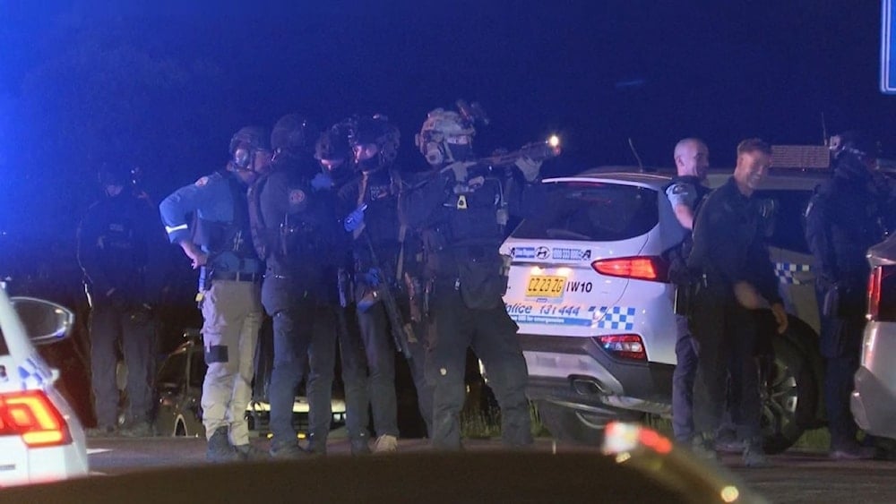 A photo of Sydney police at the scene of the shooting in Inner West Sydney, Australia, on October 6, 2025, (X/@BelarusInside)