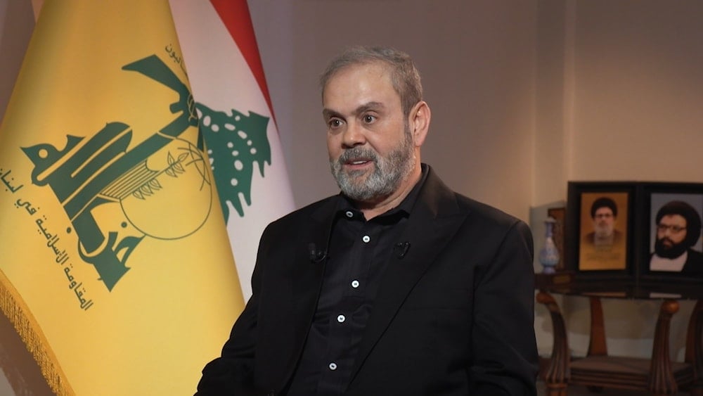 Hezbollah's representative in Iran, Sayyed Abdullah Safieddine, during an interview with Al Mayadeen which aired on October 6, 2025 (Al Mayadeen)