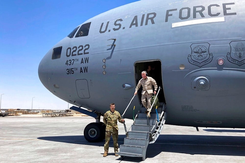  In this May 20, 20201, photo Marine Gen. Frank McKenzie, the head of US Central Command, arrives in Baghdad, Iraq (AP)
