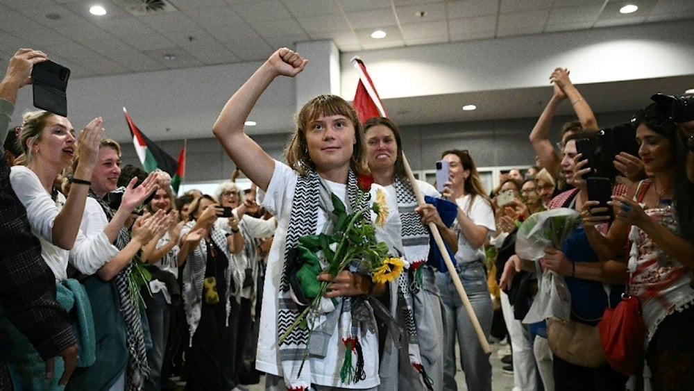 Greta Thunberg welcomed in Athens after Gaza flotilla deportation