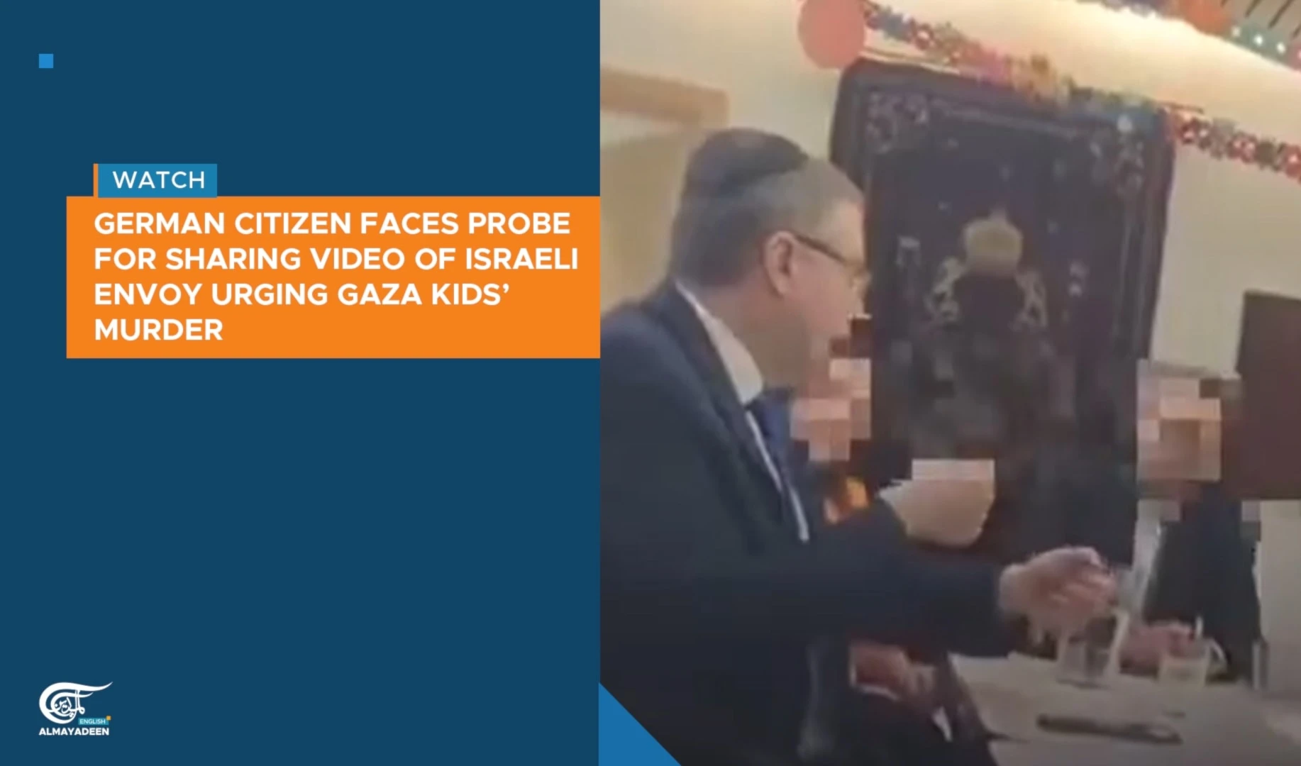 German citizen faces probe for sharing video of Israeli envoy urging Gaza kids’ murder