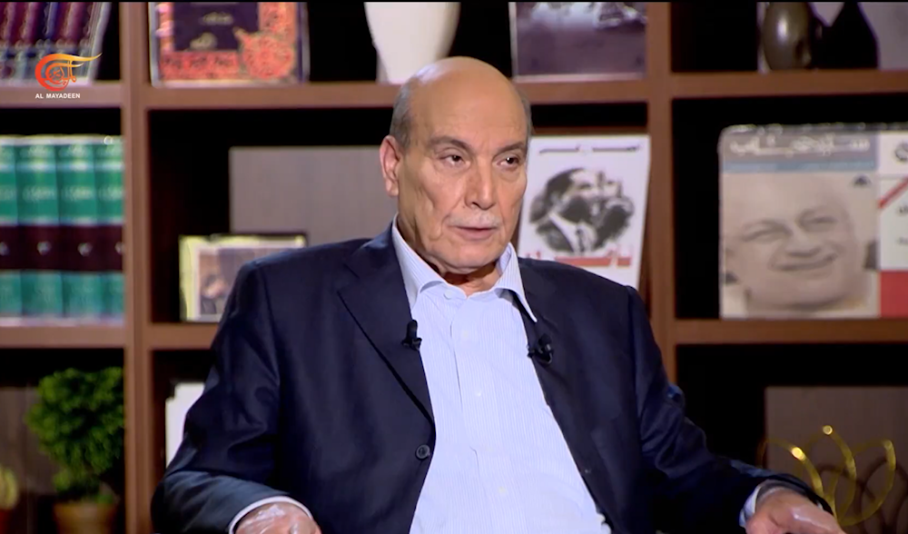 Arab National Conference chief Maher al-Taher on Al Mayadeen, Nov. 11, 2025 (Screengrab)