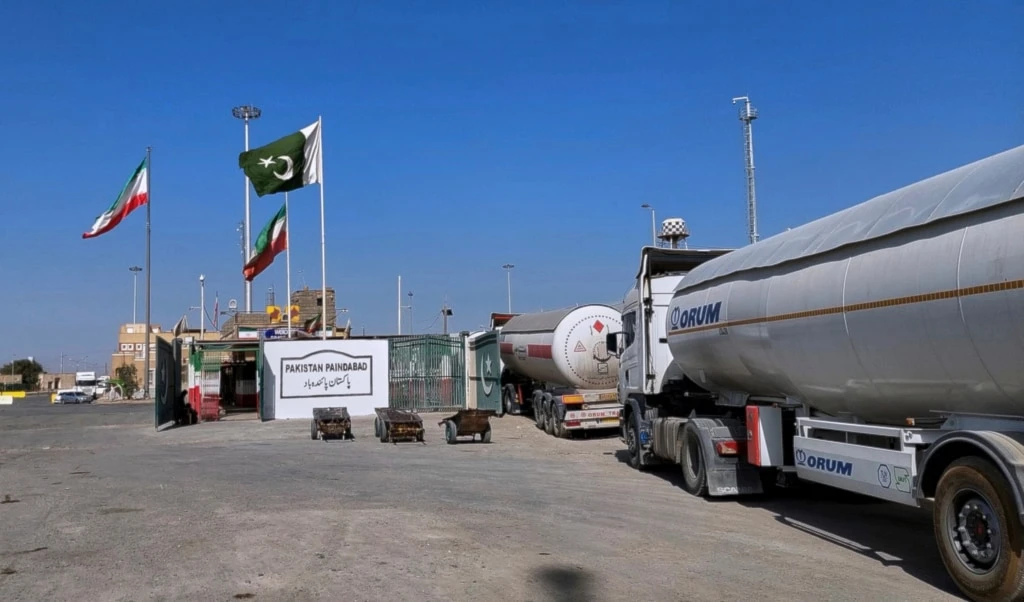 Oil tankers enter Iran through Taftan, a joint border crossing point on Pakistan-Iran border, Thursday, June 19, 2025 (AP)
