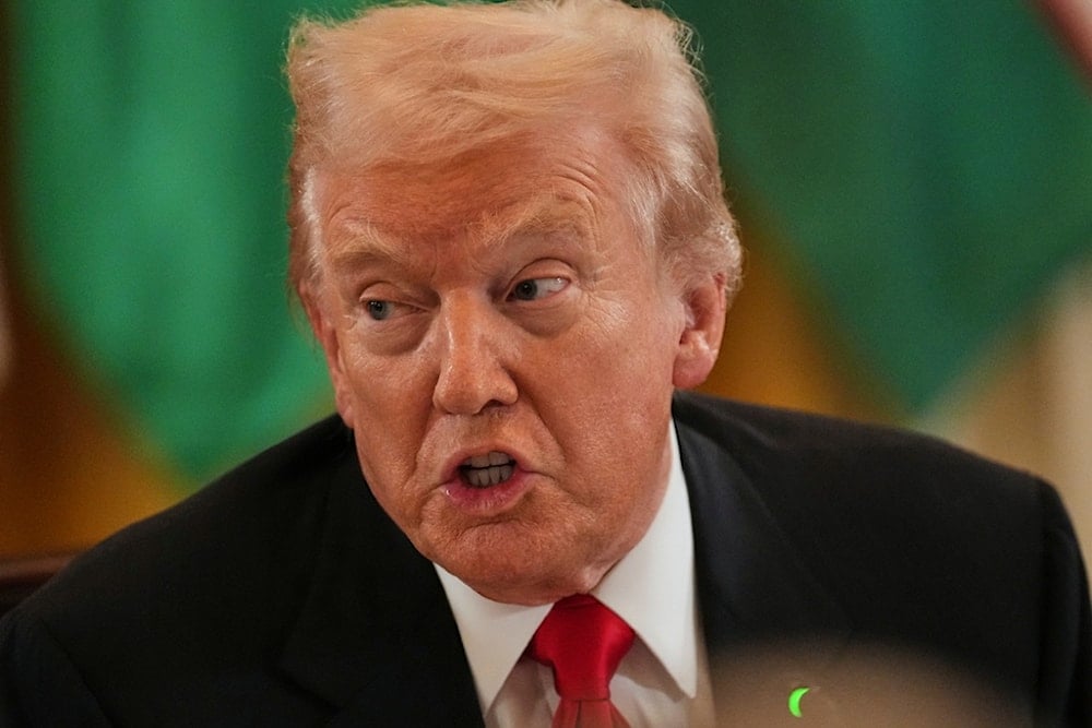 US President Donald Trump attends a dinner with leaders from countries in Central Asia, Thursday, November 6, 2025, in the East Room of the White House in Washington. (AP Photo/Jacquelyn Martin)
