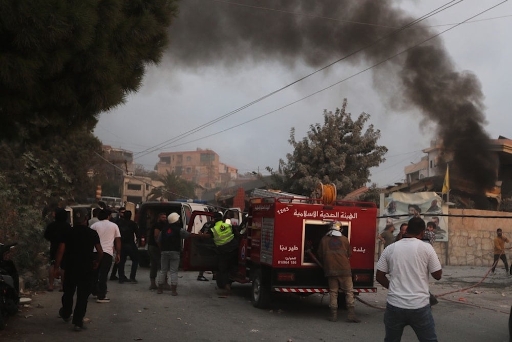 Smoke rises following an Israeli airstrike in the village of Teir Debba, southern Lebanon, Thursday, November 6, 2025 (AP)