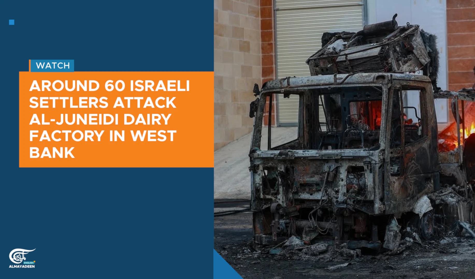 Around 60 Israeli settlers attack al-Juneidi dairy factory in West Bank