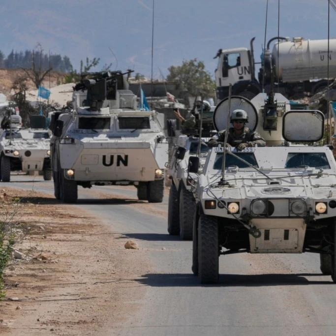 French UN peacekeepers patrol the Lebanese-Israeli border in the village of Houla, southern Lebanon, Wednesday, August 20, 2025 (AP)