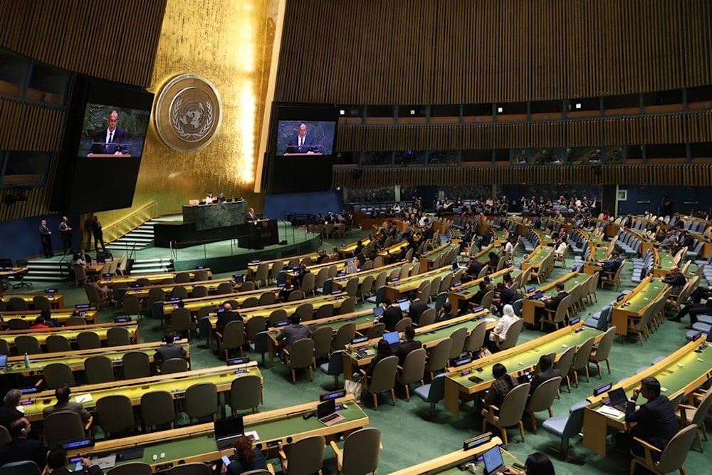 Russia's Minister for Foreign Affairs Sergey Lavrov addresses the 80th session of the United Nations General Assembly, Saturday, Sept. 27, 2025, at U.N. headquarters. (AP Photo/Pamela Smith)
