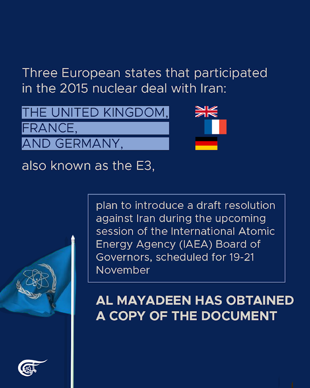 Al Mayadeen obtains new Western IAEA draft resolution against Iran