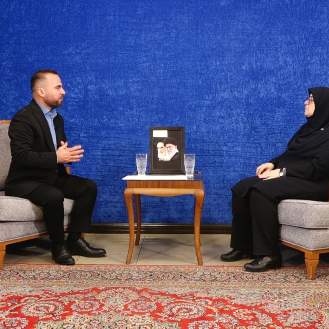 The Iranian Government Spokesperson Fatemeh Mohajerani, speaks during an interview with Al Mayadeen, November 15, 2025 (Al Mayadeen)