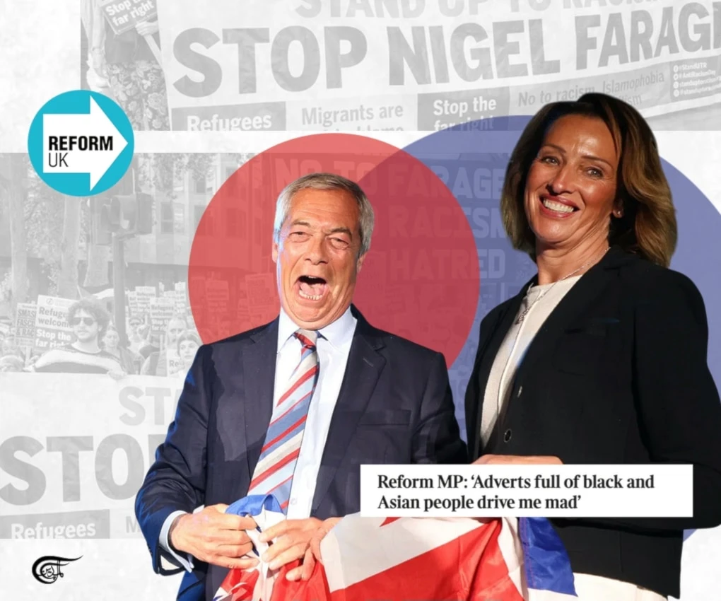 The rise of Reform is showing signs of faltering, with its unruly bunch of parliamentarians and councillors having quit or been fired either for being too extremist or not extremist enough. (Al Mayadeen English; Illustrated by Batoul Chamas)