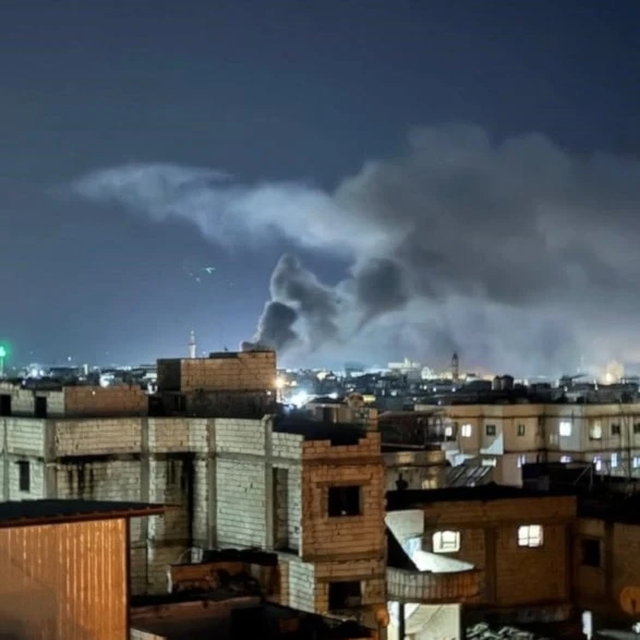 Smoke billows following multiple Israeli strikes on the Ain al-Hilweh refugee camp in Saida, South Lebanon, Nov. 18, 2025 (Social Media)
