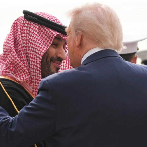 President Donald Trump welcomes Saudi Arabia's Crown Prince Mohammed bin Salman to the White House, Tuesday, Nov. 18, 2025, in Washington. (AP)