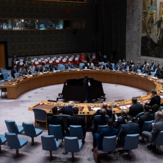 A general view shows a Security Council meeting at the U.N. headquarters, Sept. 23, 2025, at the United Nations. (AP)