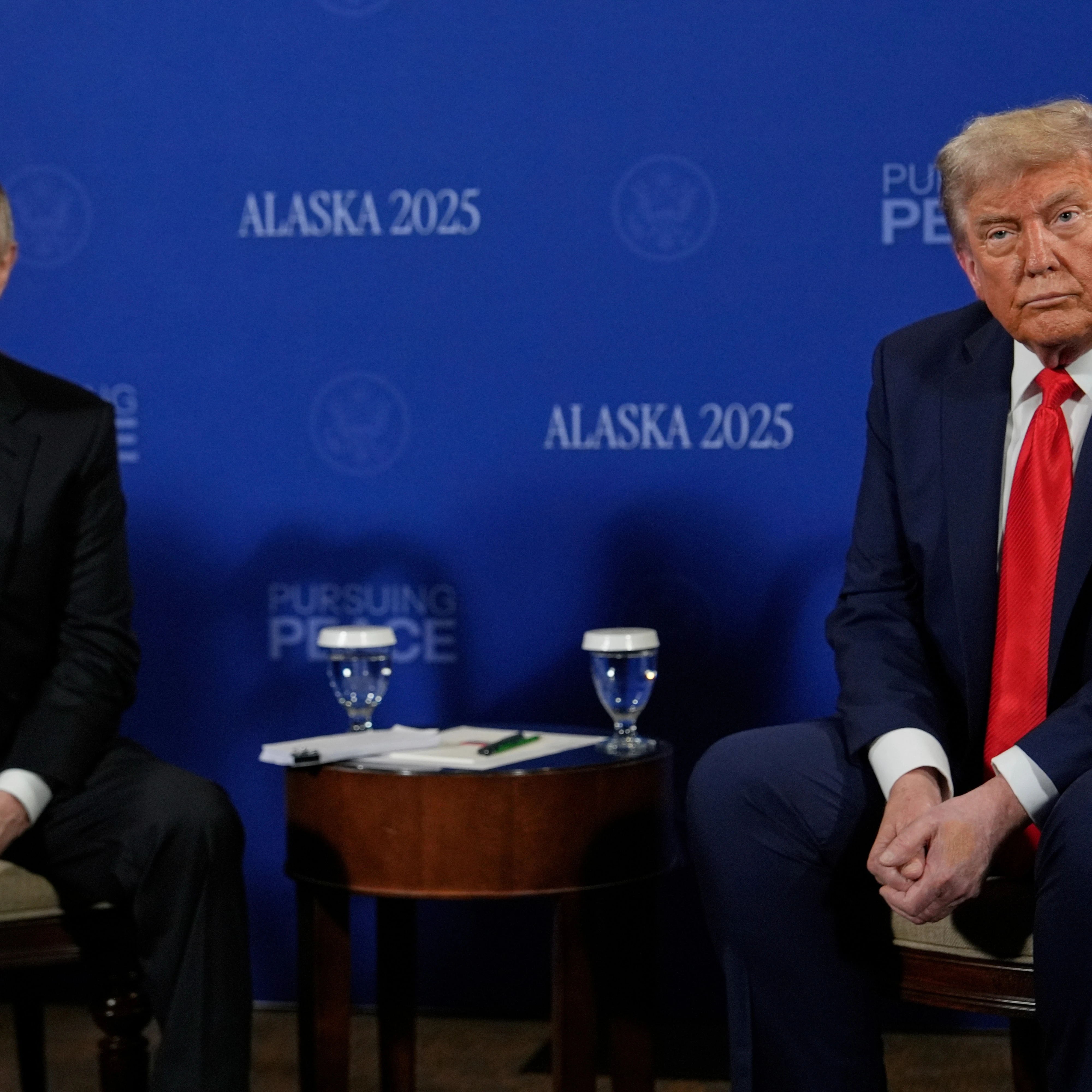 President Donald Trump meets with Russia's President Vladimir Putin Friday, Aug. 15, 2025, at Joint Base Elmendorf-Richardson, Alaska (AP)