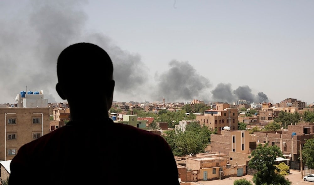 Smoke is seen in Khartoum, Sudan, Saturday, April 22, 2023. (AP)