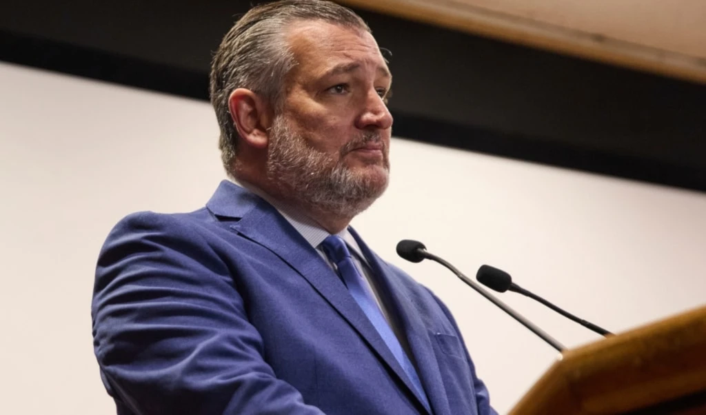 U.S. Sen. Ted Cruz, R-Texas, speaks with reporters about his visit in Mexico City, Friday, Aug. 29, 2025. (AP Photo/Megan Janetsky)
