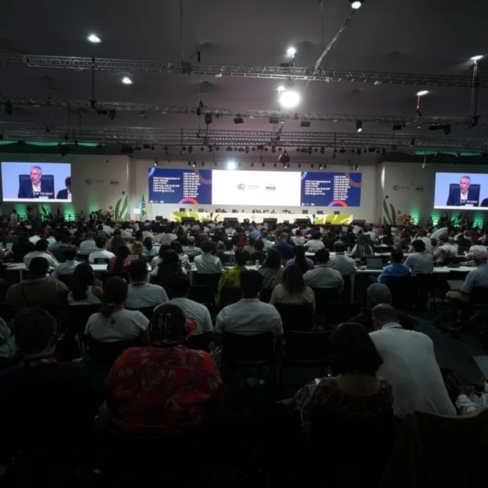 André Corrêa do Lago, COP30 president, speaks during a plenary session at the COP30 U.N. Climate Summit, Saturday, November 22, 2025, in Belem, Brazil. (AP Photo/Andre Penner)