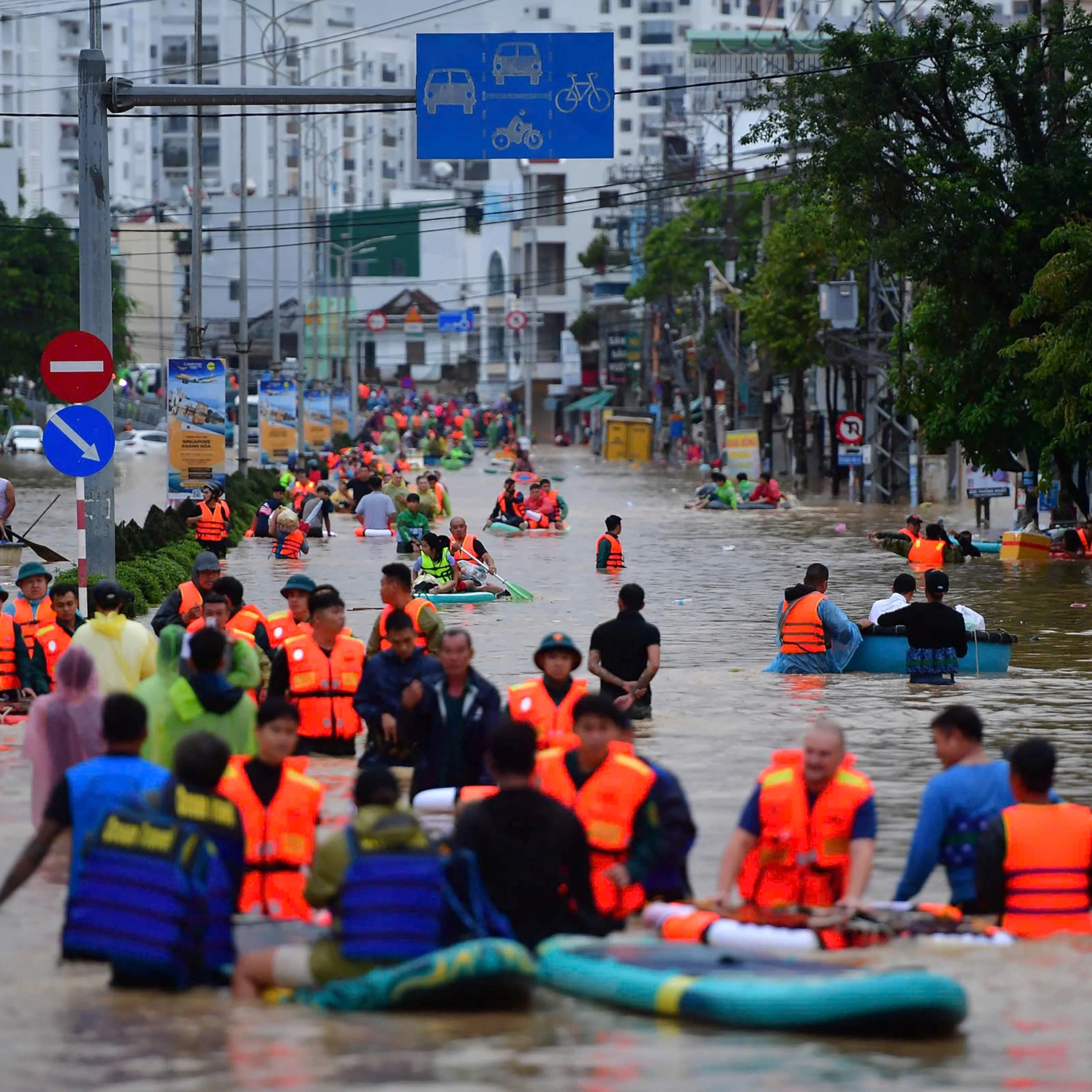 Floods ravage Vietnam, killing at least 55 people.