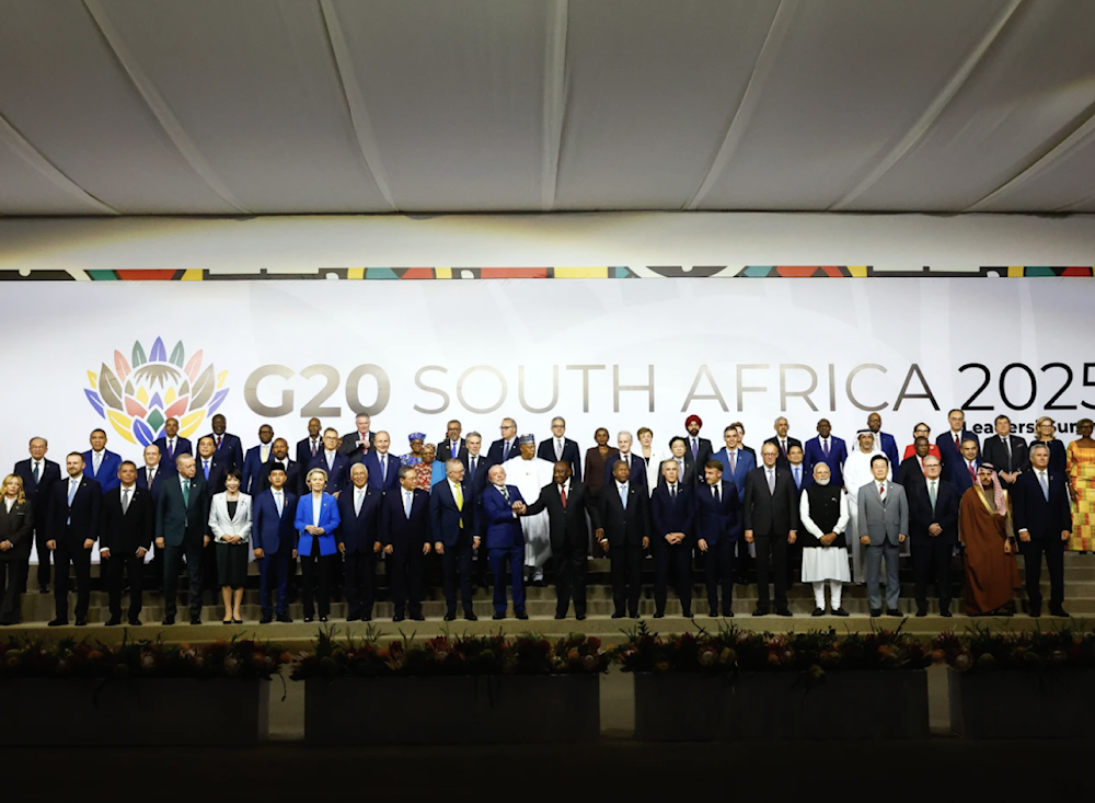 Leaders and delegates pose for a group photo on the opening day of the G20 Leader's Summit in Johannesburg, South Africa on November 22, 2025. (AP)