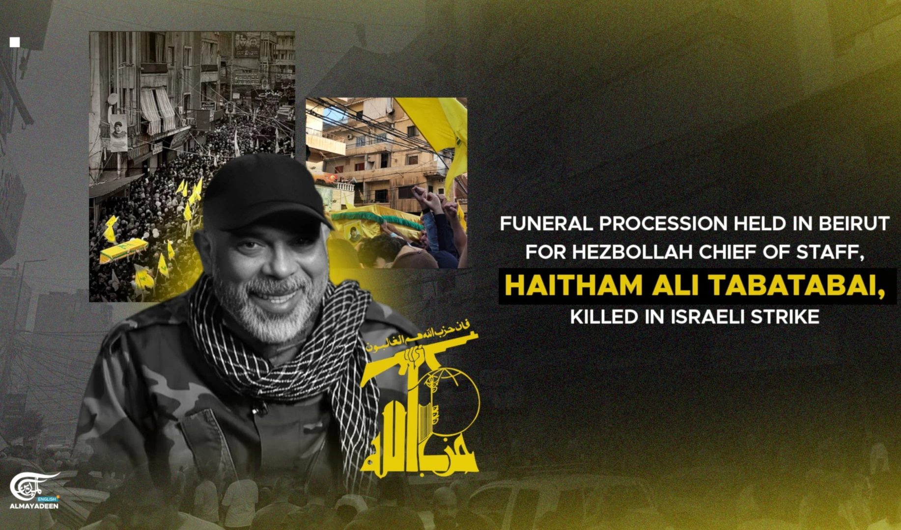Funeral held for Hezbollah commander, Haitham Ali Tabatabai, killed in Israeli strike