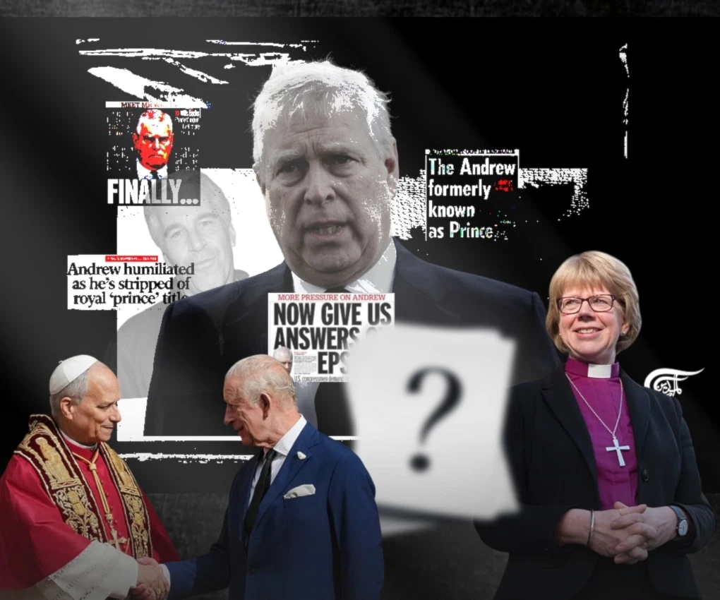 That such a momentous event was wiped off the front pages by the latest allegations against Andrew must have irked a monarch who was facing outraged cries from media critics and public hecklers. (Al Mayadeen English; Illustrated by Batoul Chamas)