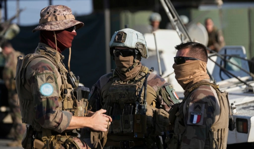 French U.N. peacekeepers prepare to leave their base to patrol along the Lebanese-Israeli border in Deir Kifa, south Lebanon, Wednesday, Aug. 20, 2025. (AP Photo/Hussein Malla)