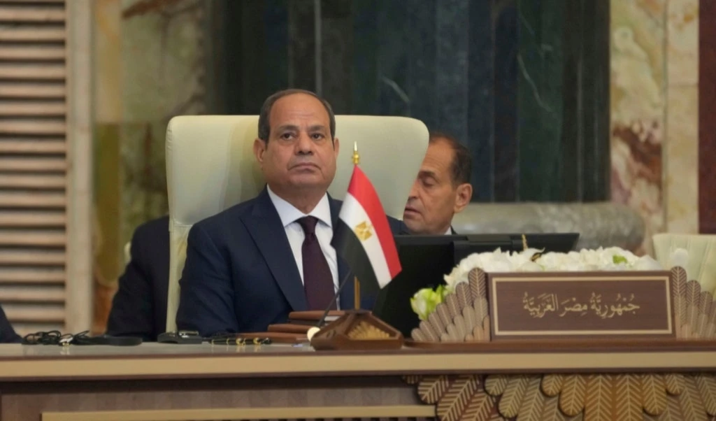 President of Egypt Abdel Fattah al-Sisi attends the 34th Arab League summit, in Baghdad, Iraq, Saturday, May 17, 2025 (AP)