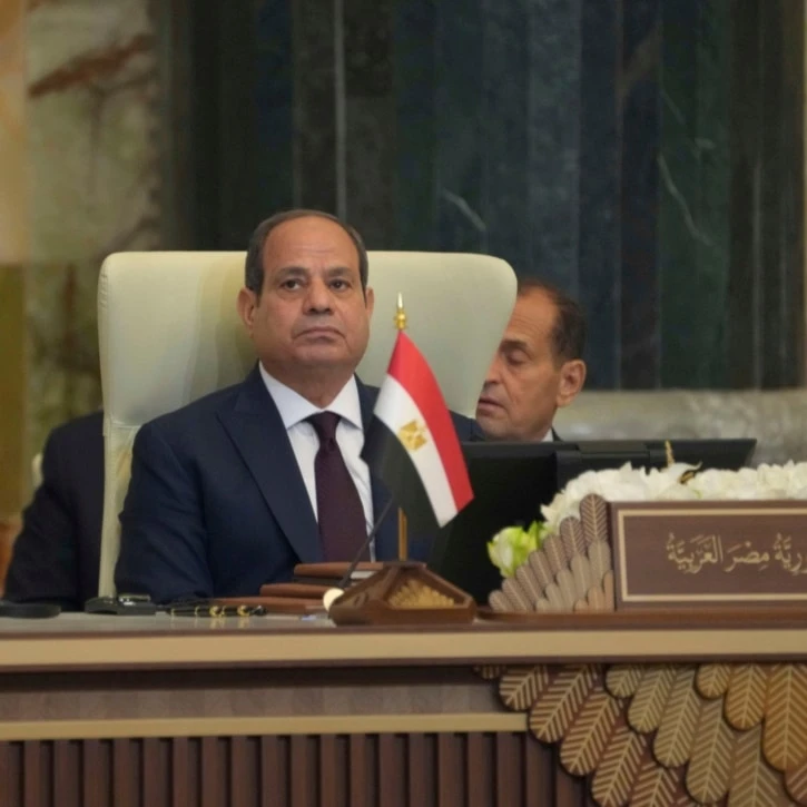 President of Egypt Abdel Fattah al-Sisi attends the 34th Arab League summit, in Baghdad, Iraq, Saturday, May 17, 2025 (AP)