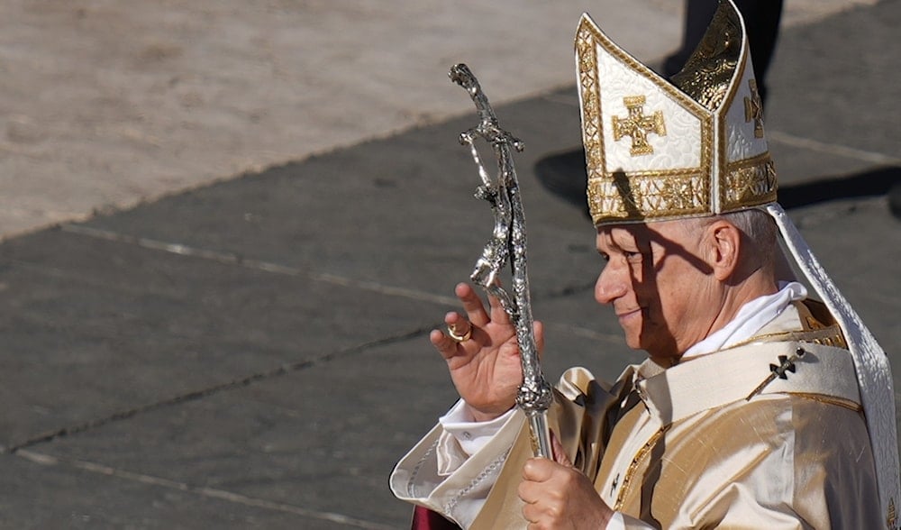 Pope Leo XIV leaves after a Mass for the Jubilee of the Choirs in St. Peter's Square, at the Vatican, Sunday, Nov. 23, 2025. (AP)