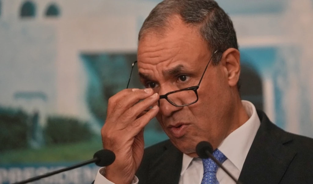 Egyptian Foreign Minister Badr Abdelatty speaks during a press conference after his meeting with Lebanese President Joseph Aoun, at the presidential palace in Baabda, east of Beirut, Lebanon, Wednesday, November 26, 2025 (AP)