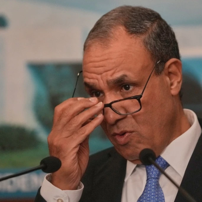 Egyptian Foreign Minister Badr Abdelatty speaks during a press conference after his meeting with Lebanese President Joseph Aoun, at the presidential palace in Baabda, east of Beirut, Lebanon, Wednesday, November 26, 2025 (AP)