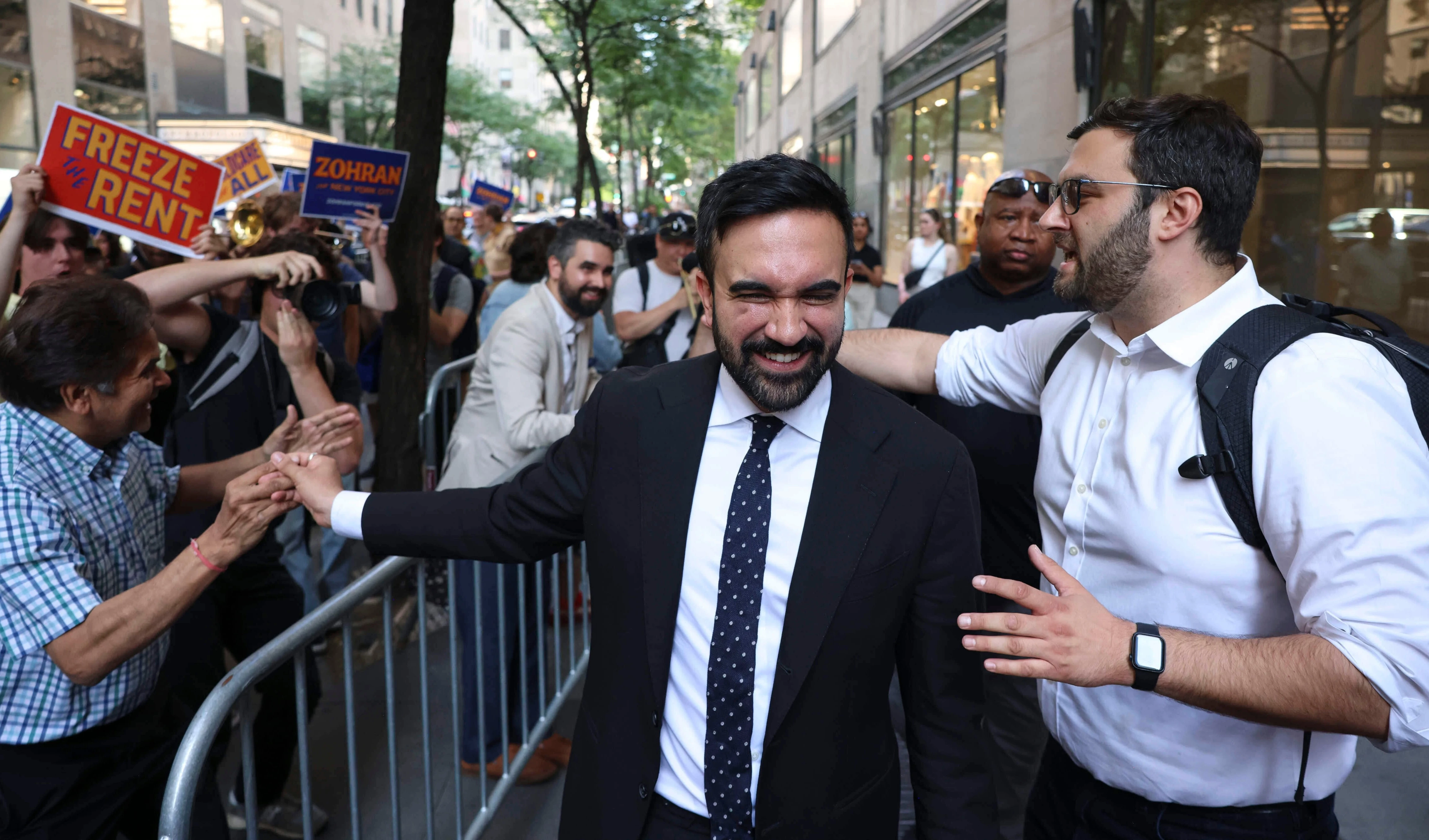 Democratic mayoral candidate Zohran Mamdani arrives at the NBC studios to participate in a Democratic mayoral primary debate, Wednesday, June 4, 2025, in New York. (AP Photo/Yuki Iwamura, Pool)