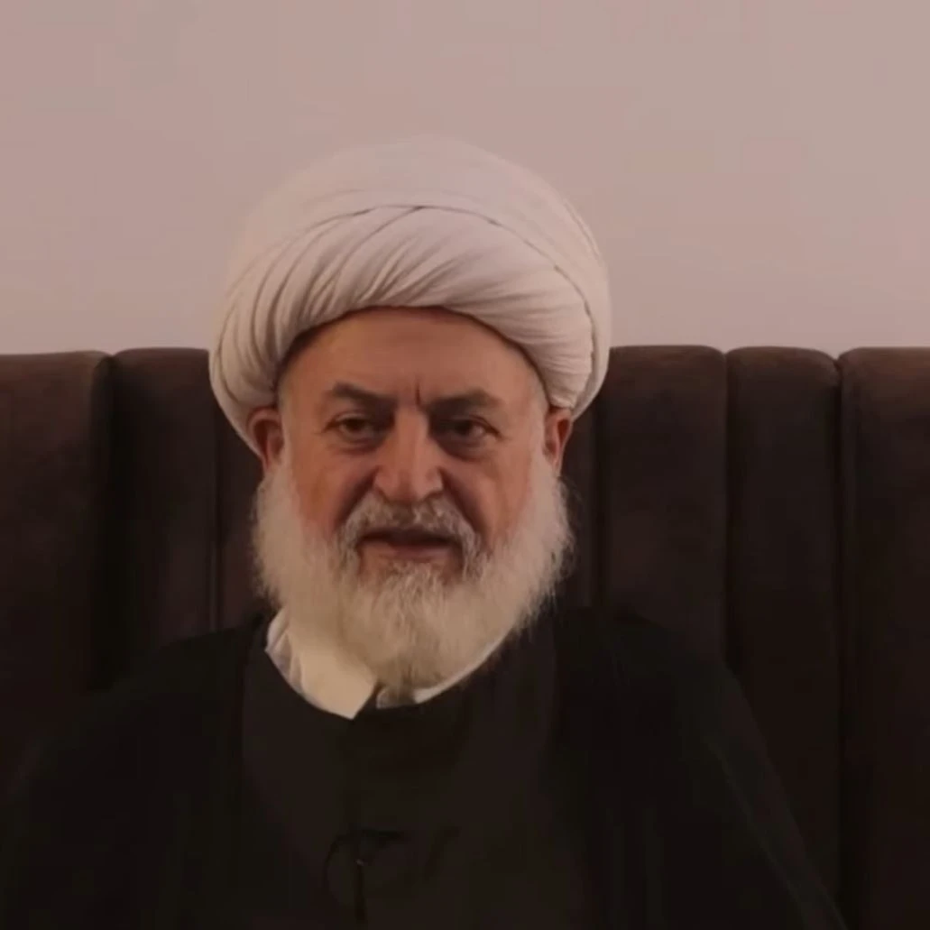 Sheikh Ghazal Ghazal, head of the Supreme Alawite Council in Syria, speaks during a televised statement, April 9, 2025 (social media)