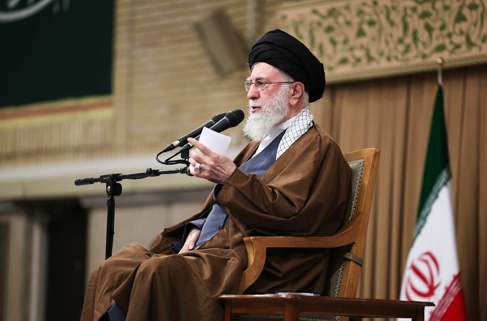 Sayyed Ali Khamenei speaks in a meeting with a group of students in Tehran, Iran, Monday, Nov. 3, 2025 (AP)