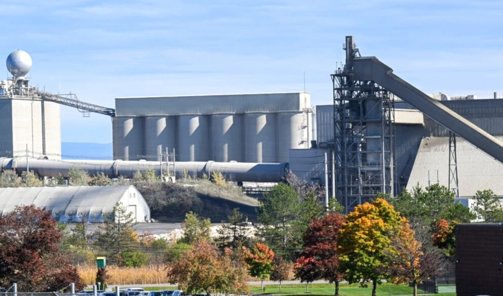 The Lafarge cement plant facility is seen Tuesday, October 18, 2022, in Ravena, N.Y. (AP Photo/Hans Pennink)