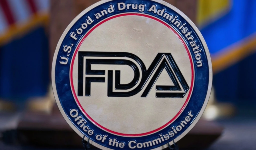 The Food and Drug Administration seal is seen at the Hubert Humphrey Building Auditorium in Washington, April 22, 2025. (AP Photo/Jose Luis Magana, File)