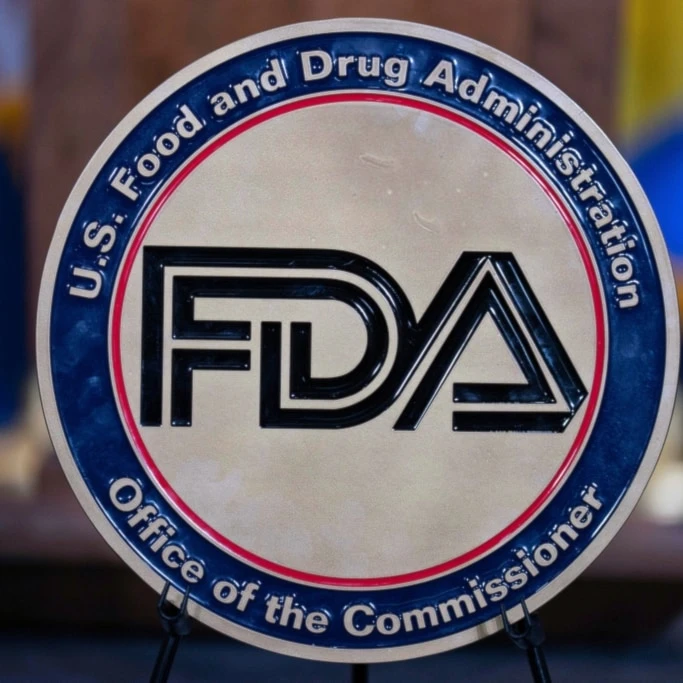 The Food and Drug Administration seal is seen at the Hubert Humphrey Building Auditorium in Washington, April 22, 2025. (AP Photo/Jose Luis Magana, File)