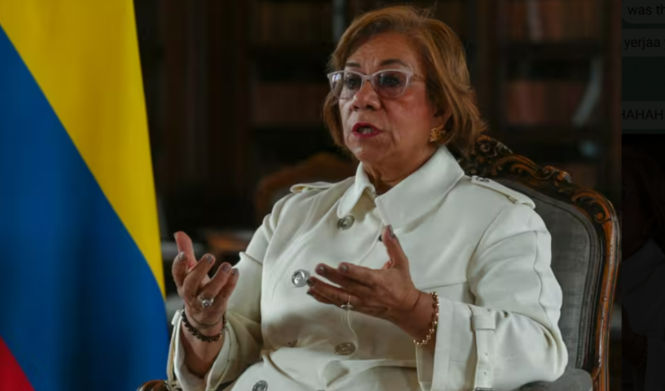 Colombia's Foreign Minister Rosa Yolanda Villavicencio gestures during an interview with AFP, September 19, 2025 (AFP)