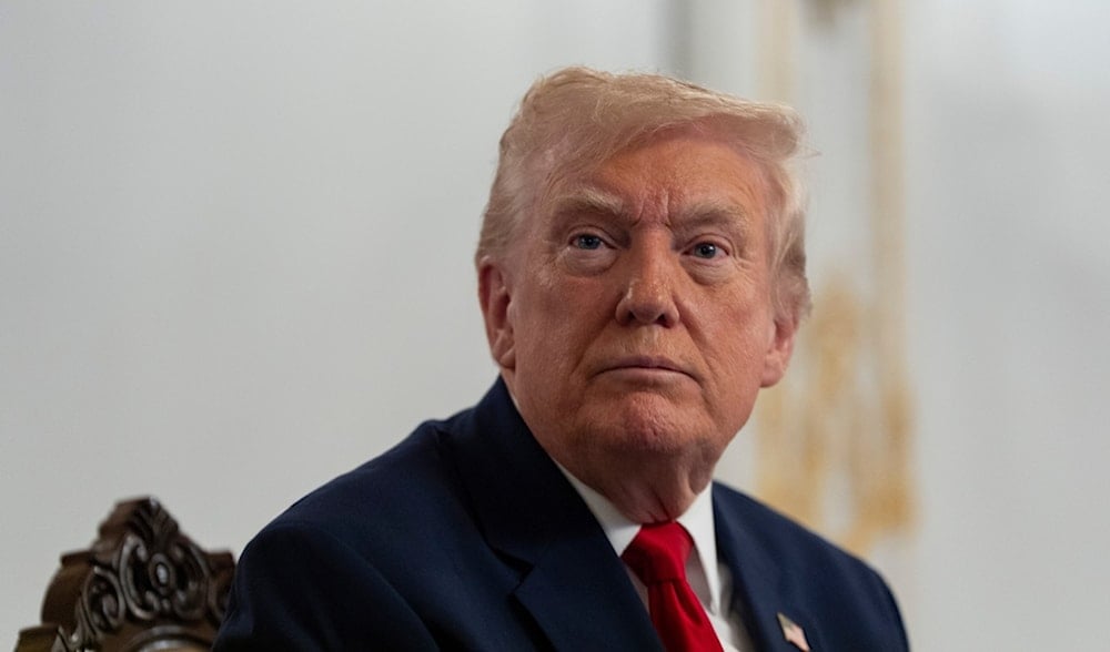 President Donald Trump speaks to reporters after speaking to troops via video from his Mar-a-Lago estate on Thanksgiving, Thursday, Nov. 27, 2025, in Palm Beach, Fla. (AP)
