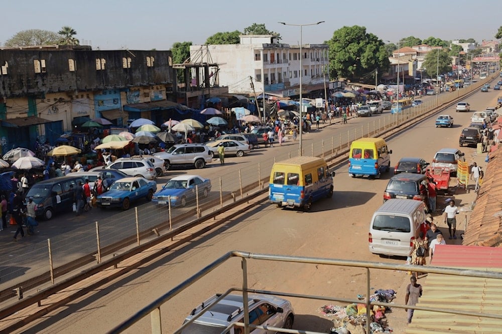 A view of a street in Bissau, Guinea-Bissau, Friday, Nov. 28, 2025. (AP Photo/Darcicio Barbosa)