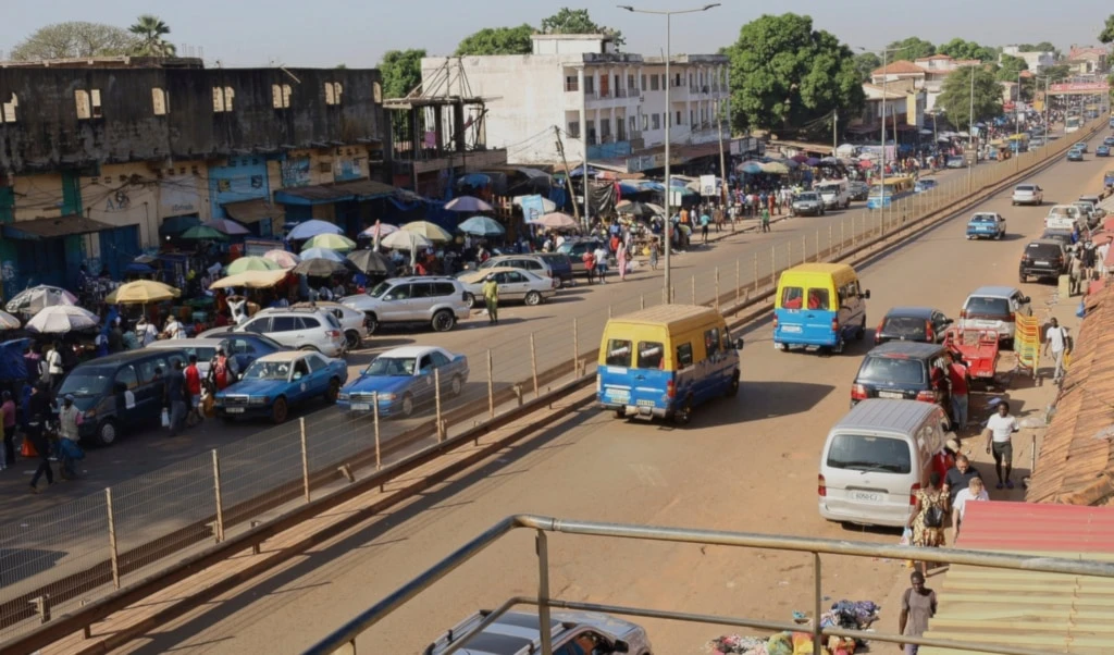 A view of a street in Bissau, Guinea-Bissau, Friday, Nov. 28, 2025. (AP Photo/Darcicio Barbosa)