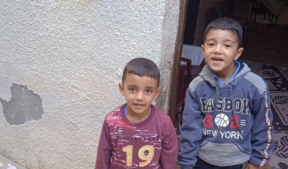 Gazan brothers Jomaa and Fadi Abu Assi, 8 and 9, in an undated photo (Social media)