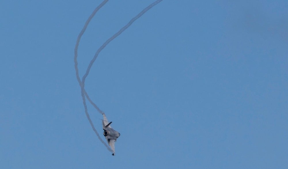 A U.S. F35 fighter jet conducts aerial maneuvers after departing José Aponte de la Torre Airport in Ceiba, Puerto Rico, Monday, Nov. 3, 2025. (AP)