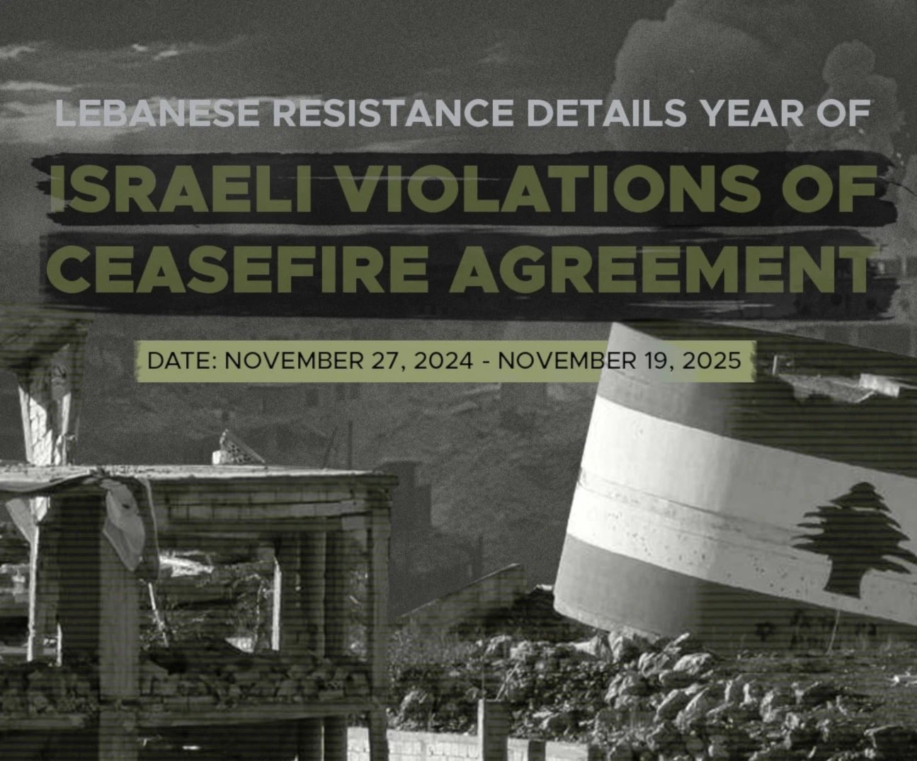 Lebanese Resistance details year of Israeli violations of ceasefire agreement