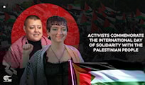 Activists commemorate the International Day of Solidarity with the Palestinian People