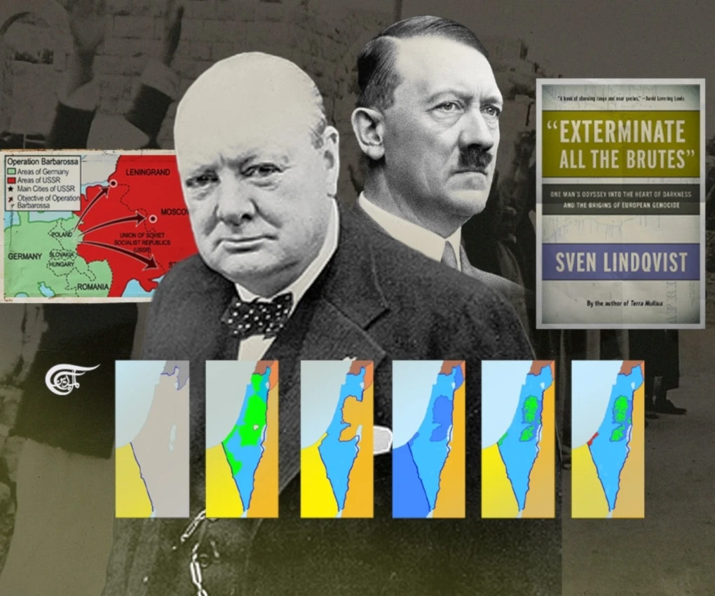 Much of the denial that Zionism is a colonial project is based on the minimising or eliding of the role played by the British Empire in creating the Zionist entity. (Al Mayadeen English; Illustrated by Zeinab el-Hajj)