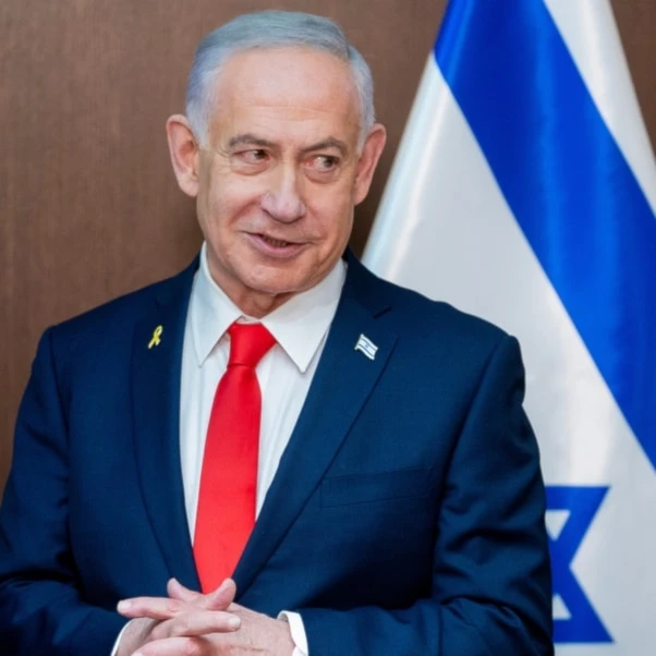 Netanyahu speaks during a meeting with U.S. Vice President JD Vance, at the Prime Minister's Office in occupied al-Quds, on Wednesday, Oct. 22, 2025. (AP)